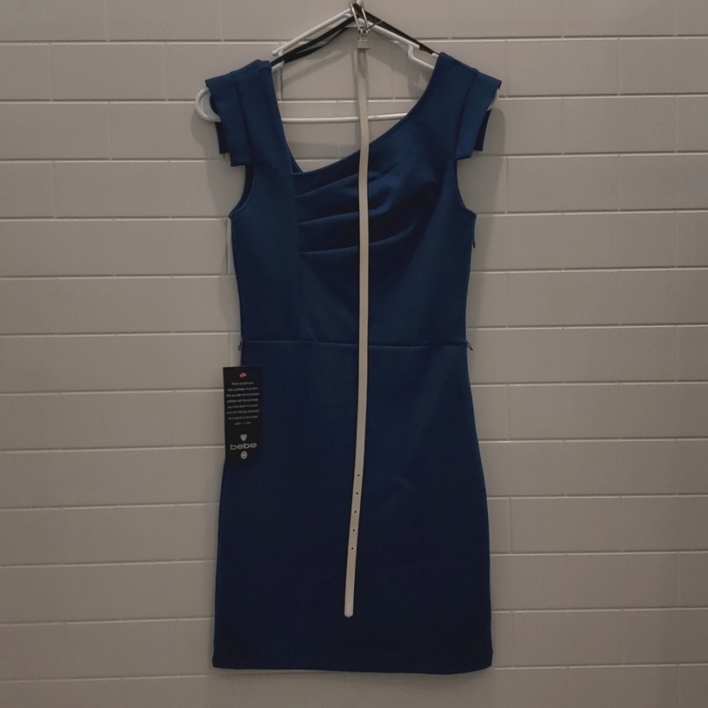 Bebe dress size xs royal blue brand new with tag